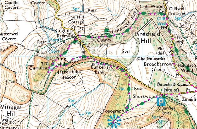 Haresfield Hill map.